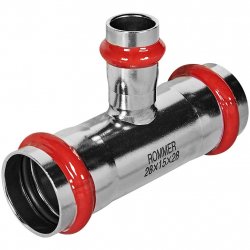 Тройник из нержавеющей стали переходной прессовой 28х15х28 Rommer RSS-0014-281528