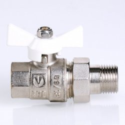 Кран американка шаровый с полусгоном 1/2" вн.-нар. (бабочка белая) Base Valtec VT.227.NW.05