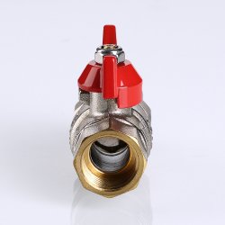 Кран американка шаровый с полусгоном 1/2" вн.-нар. (бабочка красная) Base Valtec VT.227.N.04