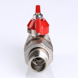 Кран американка шаровый с полусгоном 1/2" вн.-нар. (бабочка красная) Base Valtec VT.227.N.04