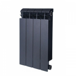 Радиатор отопления биметаллический секционный с боковым подключением, высота 500х95 мм. 4 секции, черный, Style Plus Global 155264 низкая цена, купить в Твери недорого