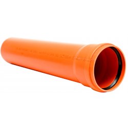 Труба D 160х1,0 м (толщина 4,9 мм.) с раструбом для наружной канализации, ПП (оранжевая) Политэк низкая цена купить в Твери