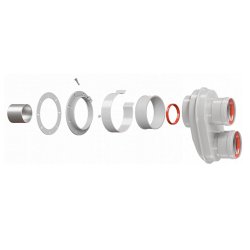Адаптер дымохода разделительный моноблочный универсальный диам. 80 Royal Thermo RTF04.030 низкая цена, купить в Твери