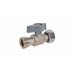 Кран шаровой латунный коллекторный 3/4" ЕК(ВР) х 3/4" ЕК(НР) с накидной гайкой из нержавеющей стали, МИВС WS034346