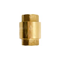 Клапан обратный пружинный латунный резьбовой (пластиковое уплотнение) DN15, G½", PN16, до 80 С°, Sti купить в Твери