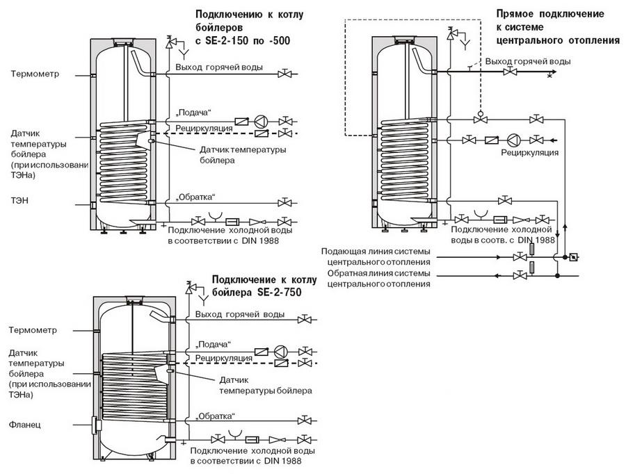 схема подключения двух водонагревателей