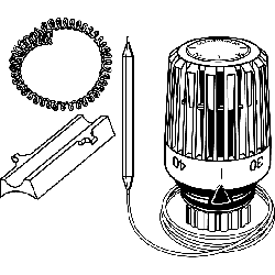Термостатическая головка K, диапазон 20-50°С, с накладным датчиком и капиллярной трубкой 2 м Heimeier