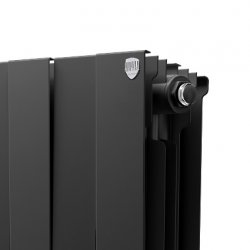 Радиатор биметаллический, боковое подключение, высота 300х8 секц. PianoForte 300 Noir Sable