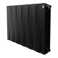 Радиатор биметаллический, боковое подключение, высота 500х12 секц. PianoForte 500 Noir Sable RTPNNS50012 в Твери, Конаково, Завидово, Осташков, Ржев, Старица, Торжок, Кимры
