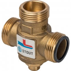 Термостатический смесительный клапан для систем отопления и ГВС G 1"1/2M-G 1 1/2F-G 1"M 70°С STOUT SVM-0050-327008 купить в Твери