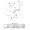 Сэндвич-колено 90° с раструбом ф120/200 (нерж.0,5мм./нерж.0,5мм.) AISI430 GS 30-50 Ferrum f4204