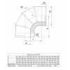 Сэндвич-колено 90° с раструбом ф115/200 (нерж.0,8мм./цинк.0,5мм.) AISI430 HF 30-50Z Ferrum f4242