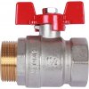 Кран латунный шаровый 1 1/4" Вн/Нр, PN40, 130°С (красная бабочка) Rommer RBV-0004-0210232 купить в Твери, Конаково, Завидово, Осташков, Ржев, Старица, Торжок, Кимры