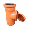 Ревизия с крышкой для наружной канализации ПП 110 (оранжевая), СИНИКОН
