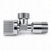 Кран латунный шаровый угловой DN15х15, 1/2х1/2" Нр/Нр, PN10, (с отражателем, ручка-флажок, хром) Sti