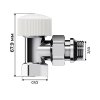 Набор термостатический угловой Design 1/2"М30х1,5 (Хром) Royal Thermo RATVDU11212CH 