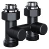  Узел нижнего подключения прямой 1/2"х3/4" EK (черный) Design Royal Thermo RANDP11234BL