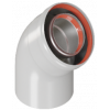 Отвод дымохода промежуточный раструбный 45 гр. 60/100 (наружный диаметр мама/папа) Rommer