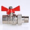 Кран американка шаровый с полусгоном 1/2" вн.-нар. (бабочка красная) Base Valtec VT.227.N.04