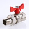 Кран американка шаровый с полусгоном 1/2" вн.-нар. (бабочка красная) Base Valtec VT.227.N.04