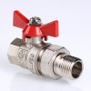 Кран американка шаровый с полусгоном 1/2" вн.-нар. (бабочка красная) Base Valtec VT.227.N.04
