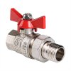 Кран американка прямой шаровый с полусгоном 3/4" вн.-нар. (бабочка красная) Base Valtec