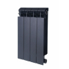 Радиатор отопления биметаллический секционный с боковым подключением, высота 500х95 мм. 4 секции, черный, Style Plus Global