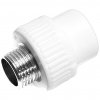 Муфта комбинированная с наружной резьбой PPR 20x1/2" НР, PN25, белый, RTP РосТурПласт