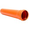 Труба D 160х1,0 м (толщина 4,9 мм.) с раструбом для наружной канализации, ПП (оранжевая) Политэк