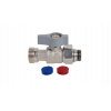 Кран шаровой латунный коллекторный 3/4" ЕК(ВР) х 3/4" ЕК(НР) с накидной гайкой из нержавеющей стали, МИВС WS034346